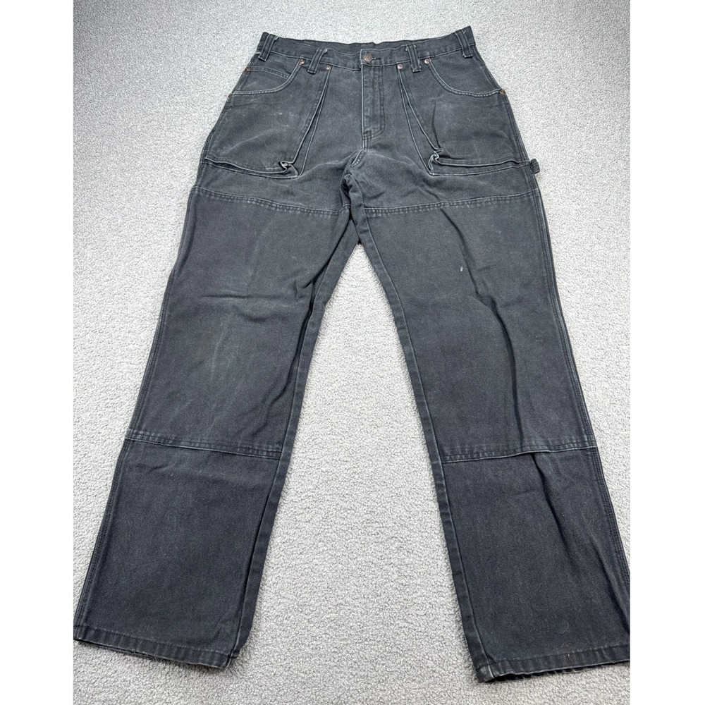 Dickies Pants Men's 31x30 Faded Black Canvas Carpenter Double Knee Workwear Y2K